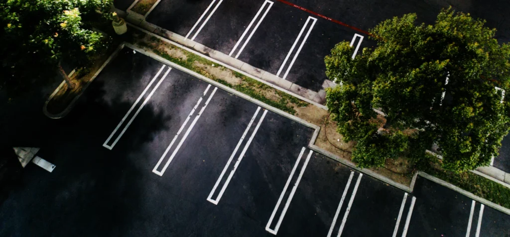 aerial-view-of-parking-lot-at-night
